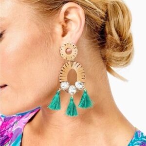Lilly Pulitzer Party All The Tide Maldives Green Earrings NWT